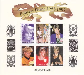 Zambie známky, Princezna Diana